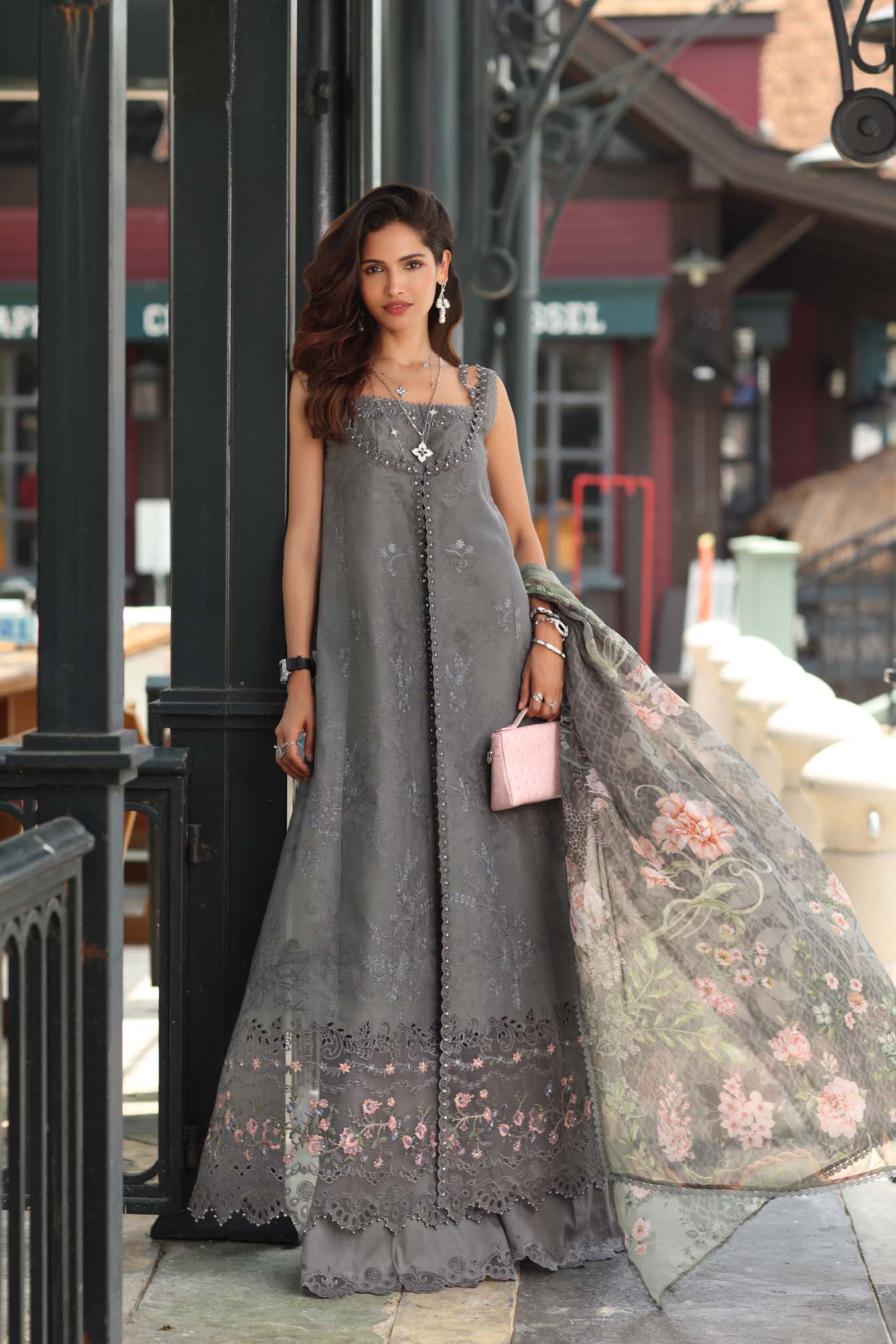Noor by Saadia Asad | Eid Luxe Chikankari 26 | D9 - Shadow Grey