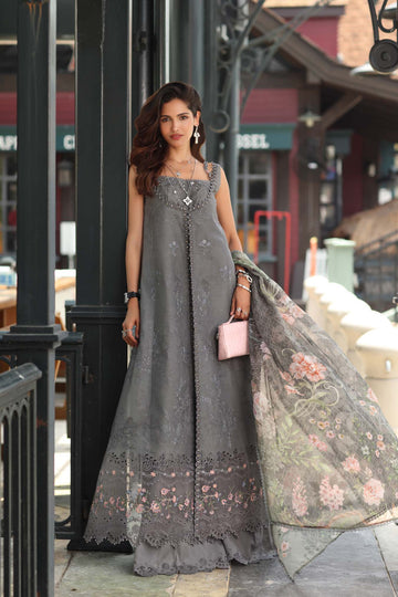Noor by Saadia Asad | Eid Luxe Chikankari 26 | D9 - Shadow Grey