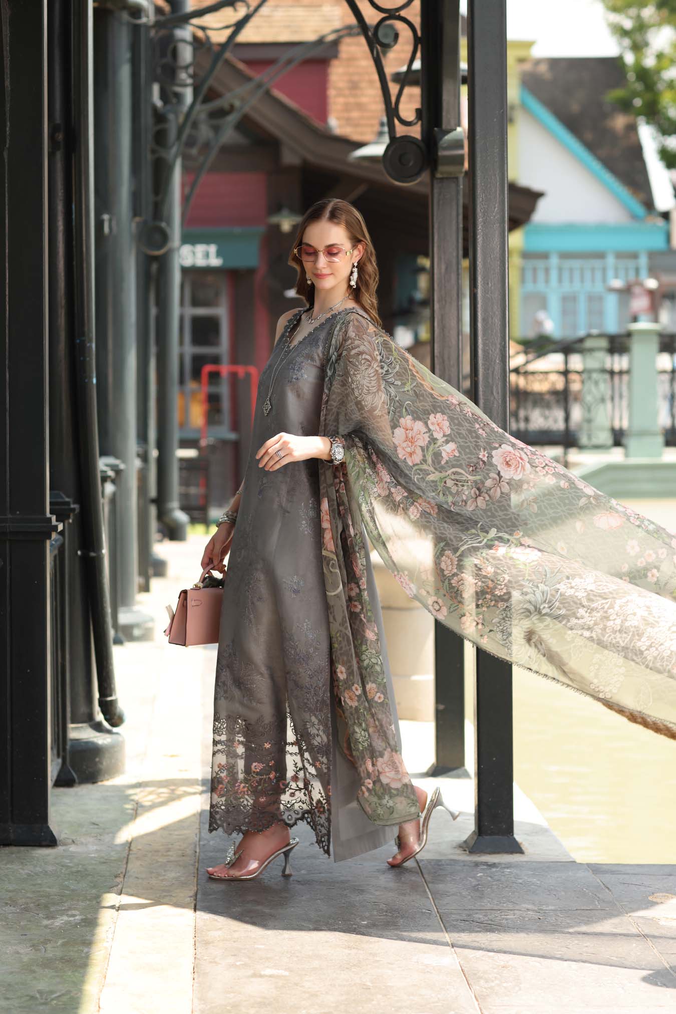 Noor by Saadia Asad | Eid Luxe Chikankari 26 | D9 - Shadow Grey