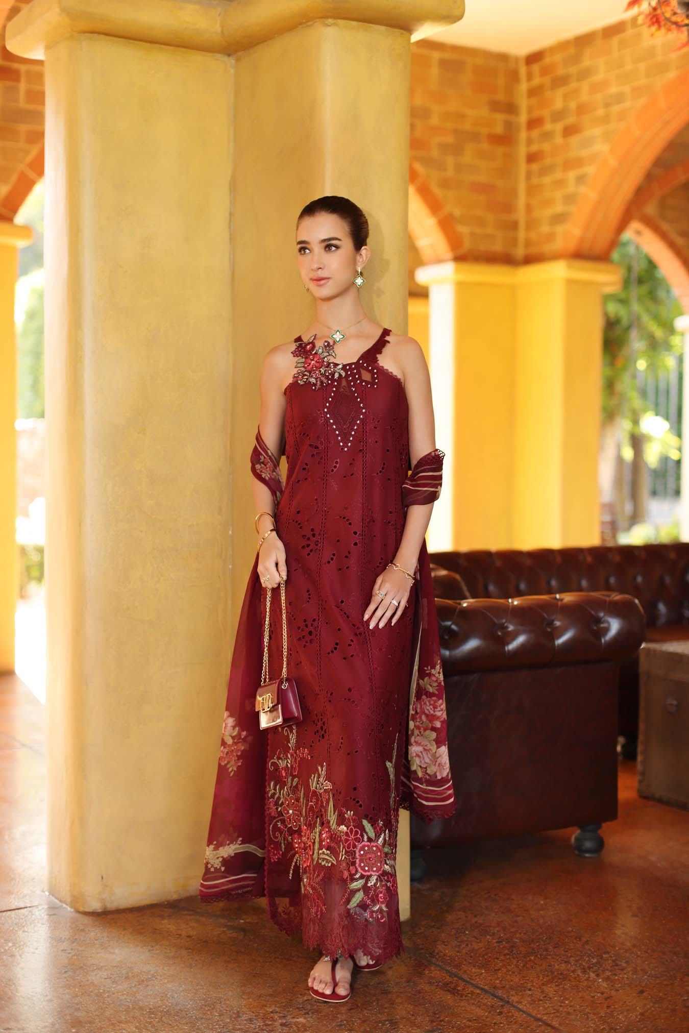 Saadia Asad | Luxury Eid Schiffli Laserkari 26 | D10 - A - Roselle