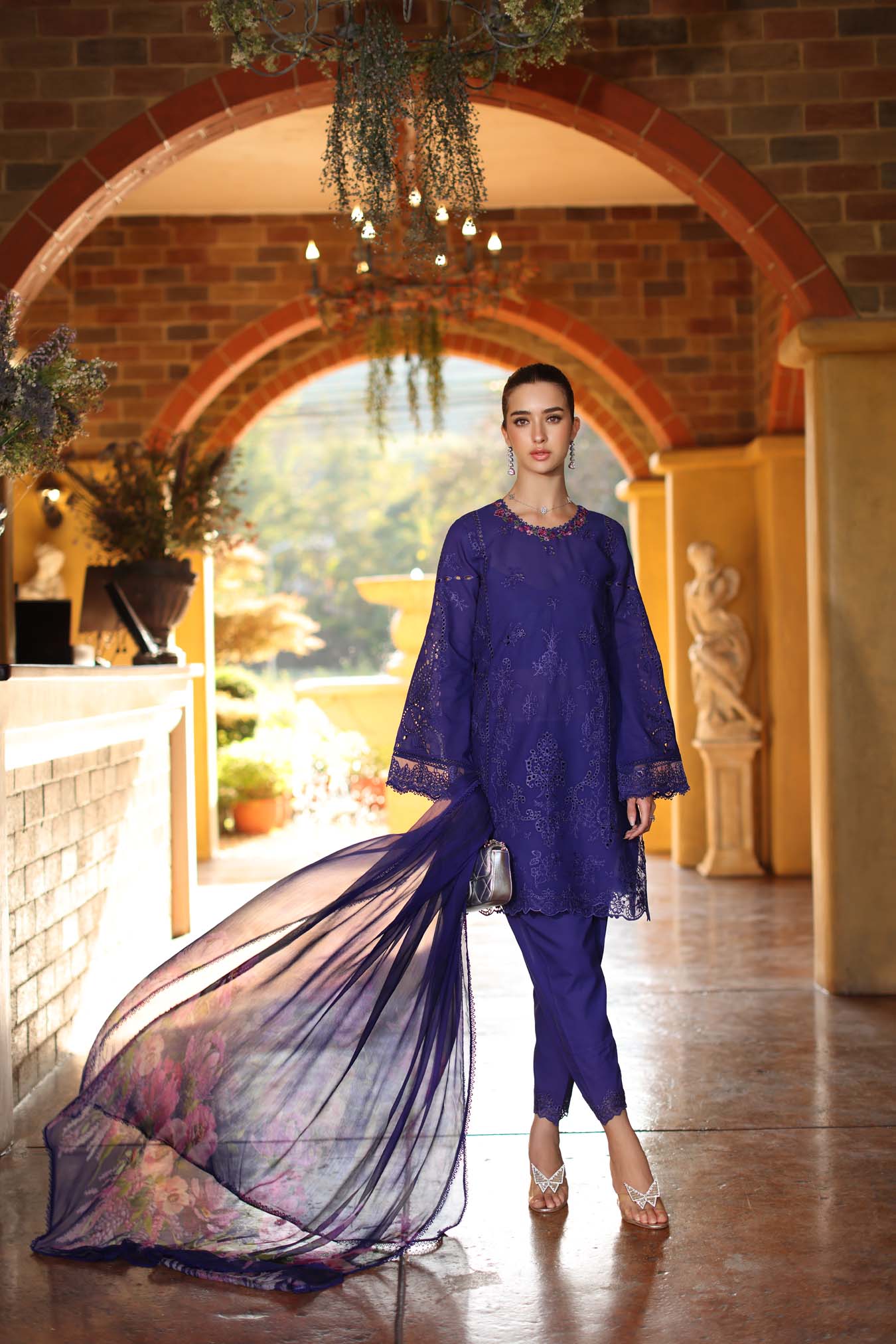 Saadia Asad | Luxury Eid Schiffli Laserkari 26 | D2 - A - Aloura