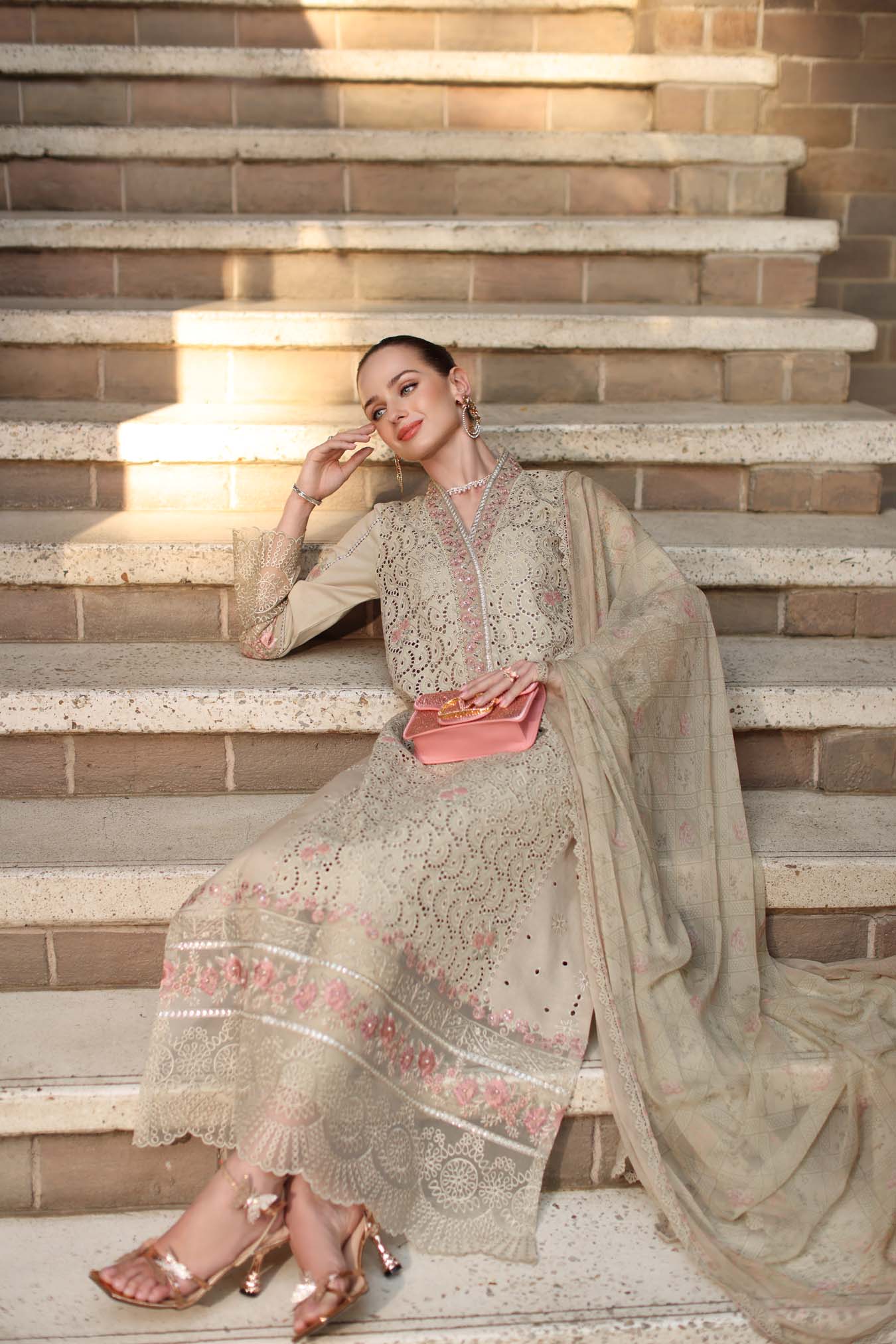 Saadia Asad | Luxury Eid Schiffli Laserkari 26 | D5 - A - Lunaria