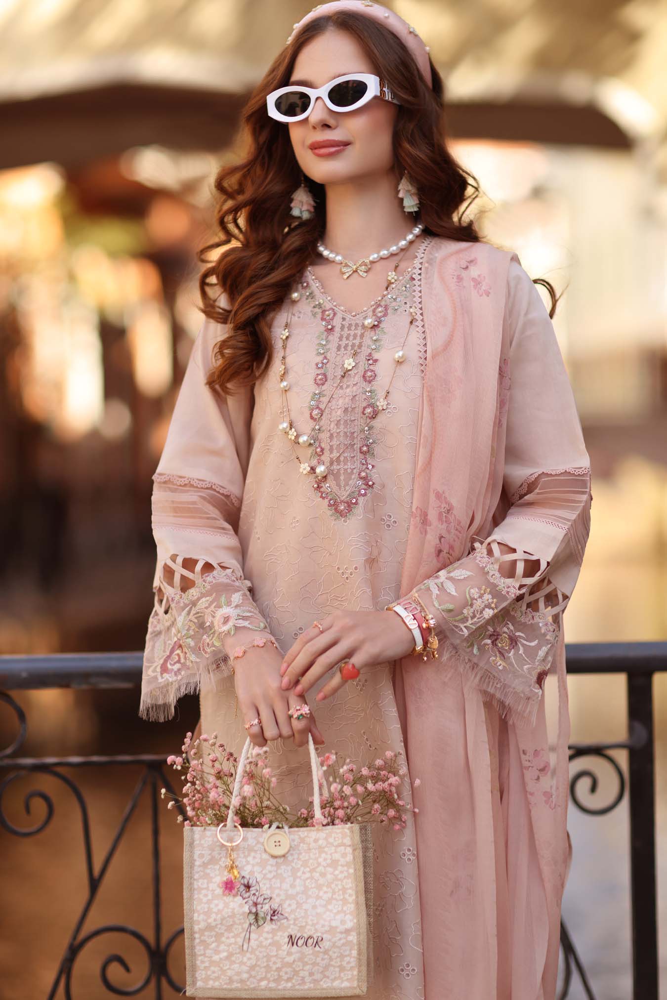 Noor by Saadia Asad | Eid Luxe Printkhaas 26 | D6 - B - Ballet Pink