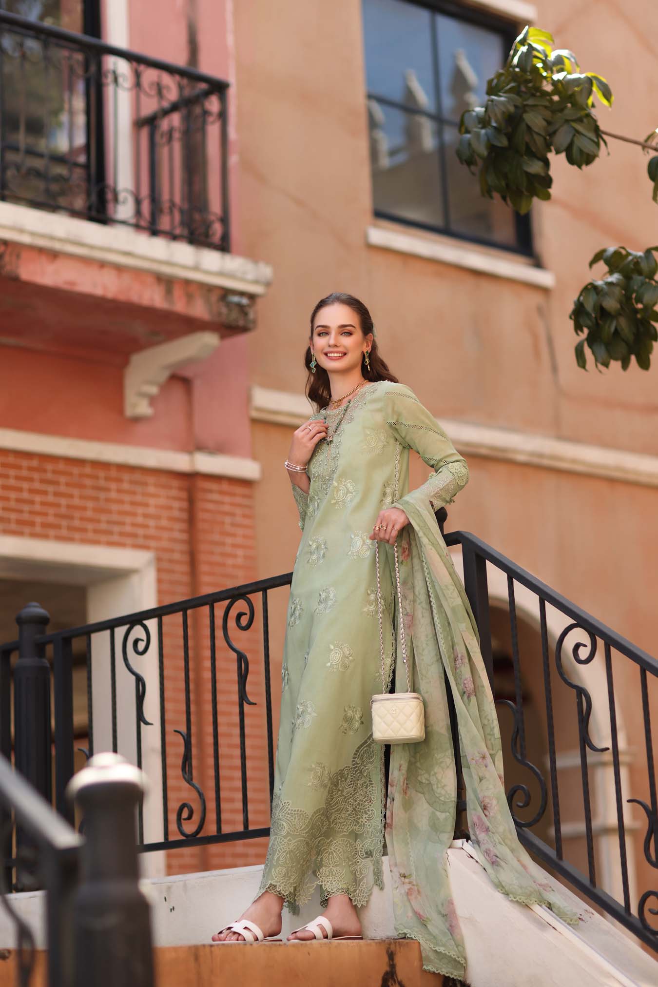 Noor by Saadia Asad | Eid Luxe Printkhaas 26 | D2 - A - Opal Mint