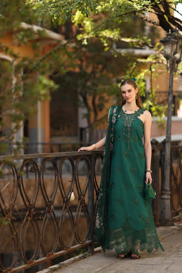 Noor by Saadia Asad | Eid Luxe Printkhaas 26 | D2 - B - Sage Green