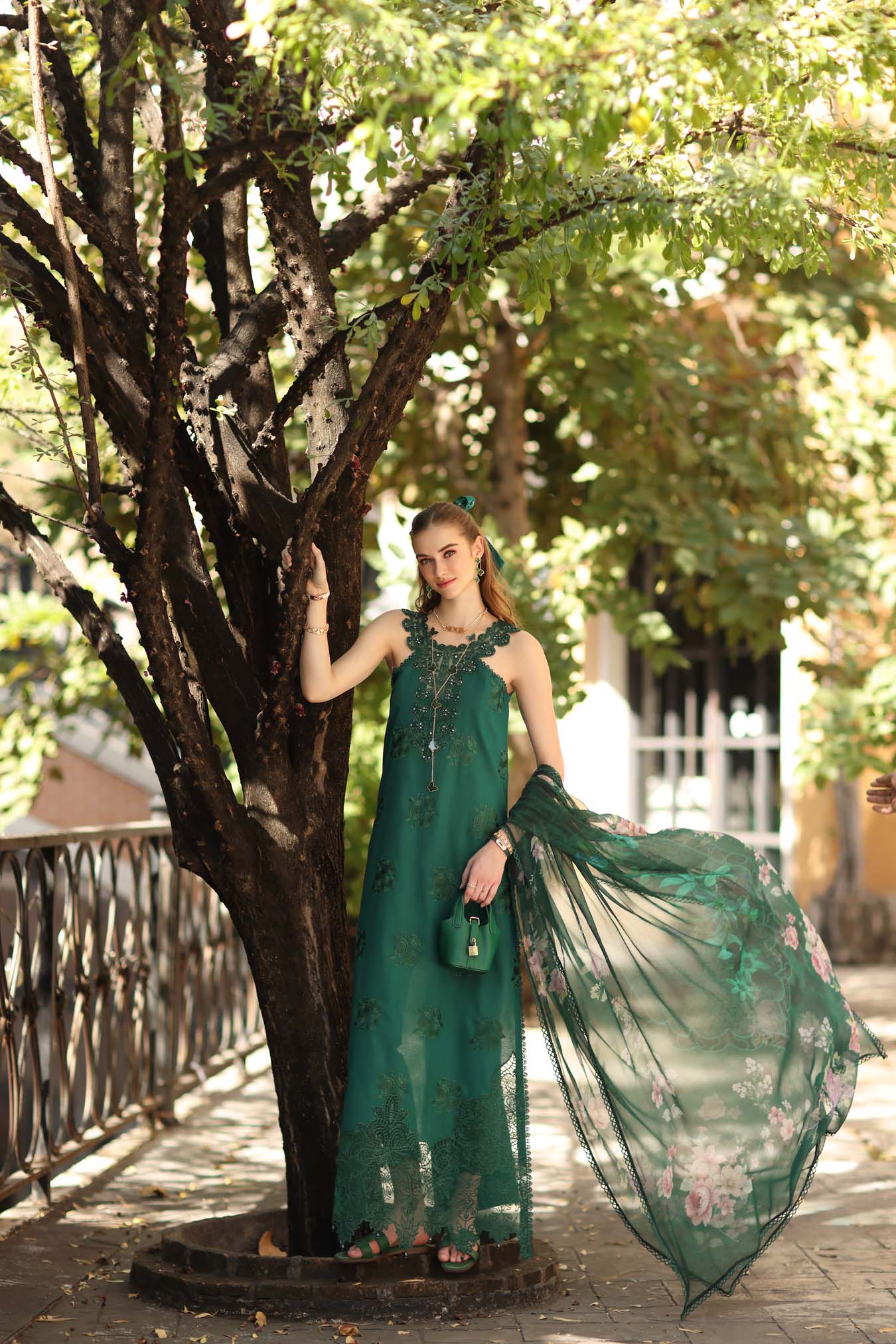 Noor by Saadia Asad | Eid Luxe Printkhaas 26 | D2 - B - Sage Green