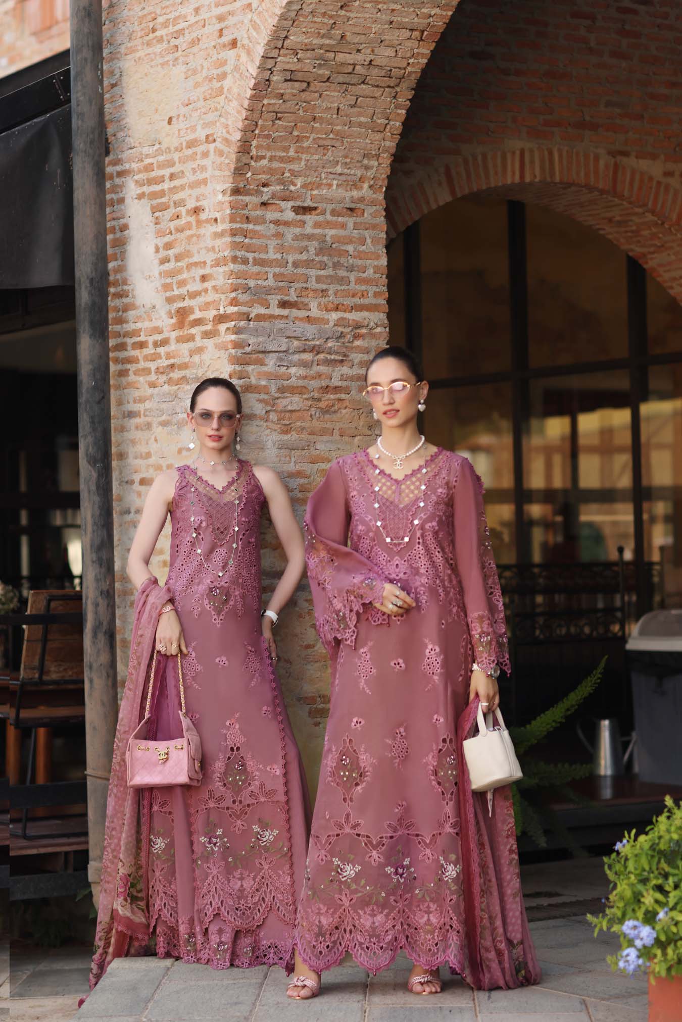 Noor by Saadia Asad | Luxury Eid Schiffli Laserkari 26 | D1 -Rosé Allure