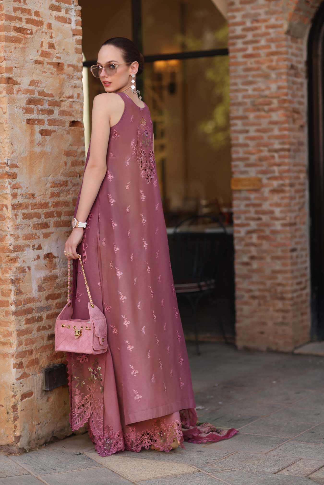 Noor by Saadia Asad | Luxury Eid Schiffli Laserkari 26 | D1 -Rosé Allure