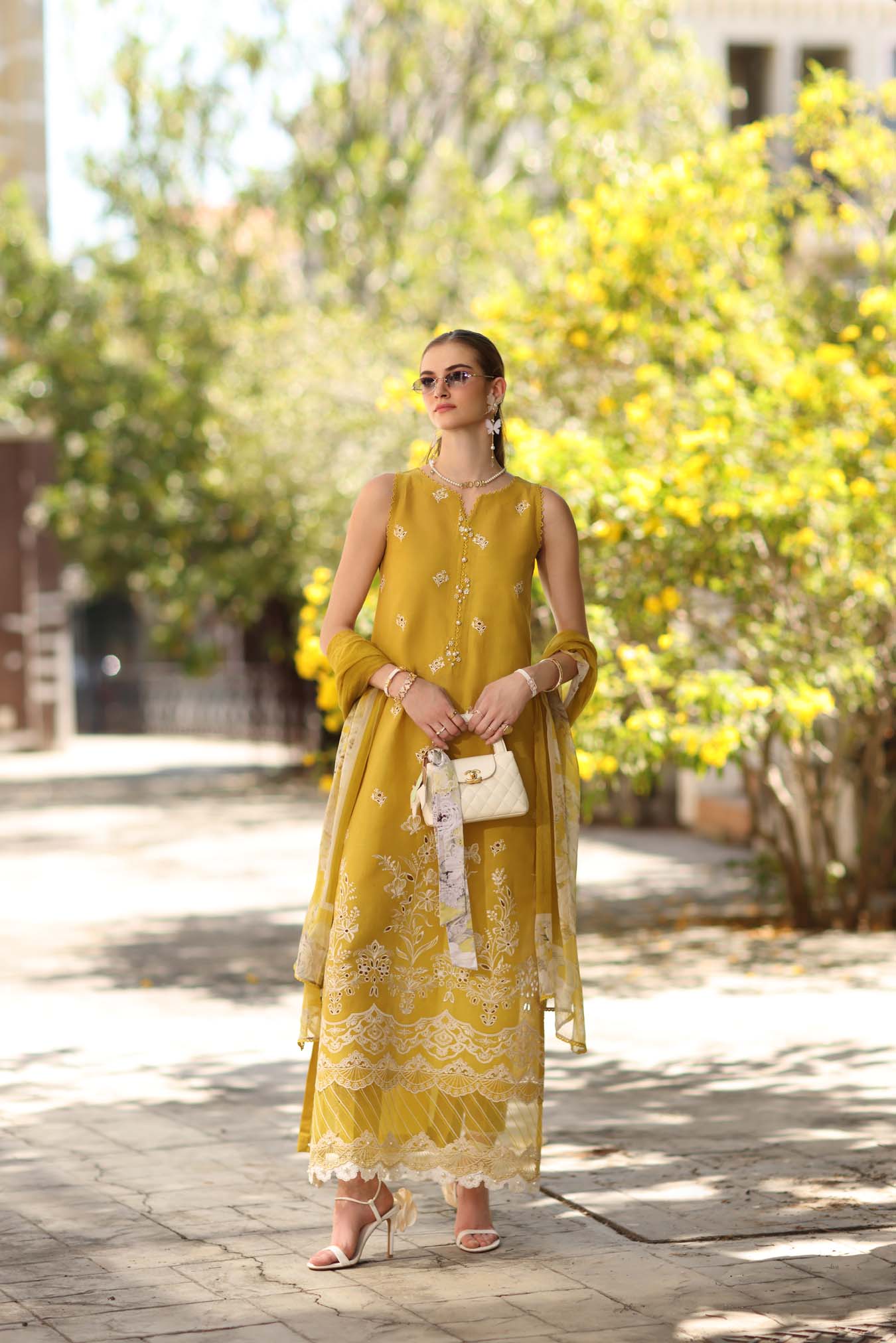 Noor by Saadia Asad | Eid Luxe Printkhaas 26 | D1 - B - Mango Yellow