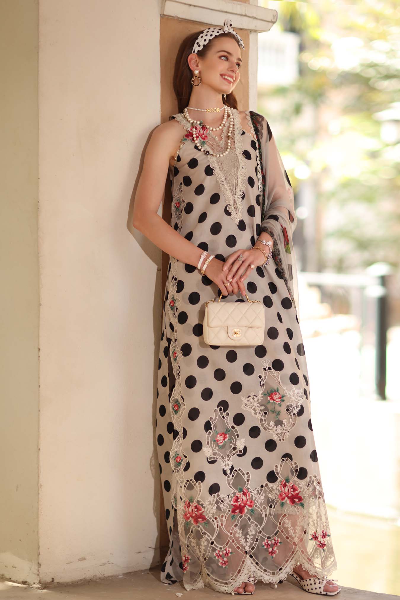 Noor by Saadia Asad | Eid Luxe Printkhaas 26 | D4 - B - Moonlight Polka