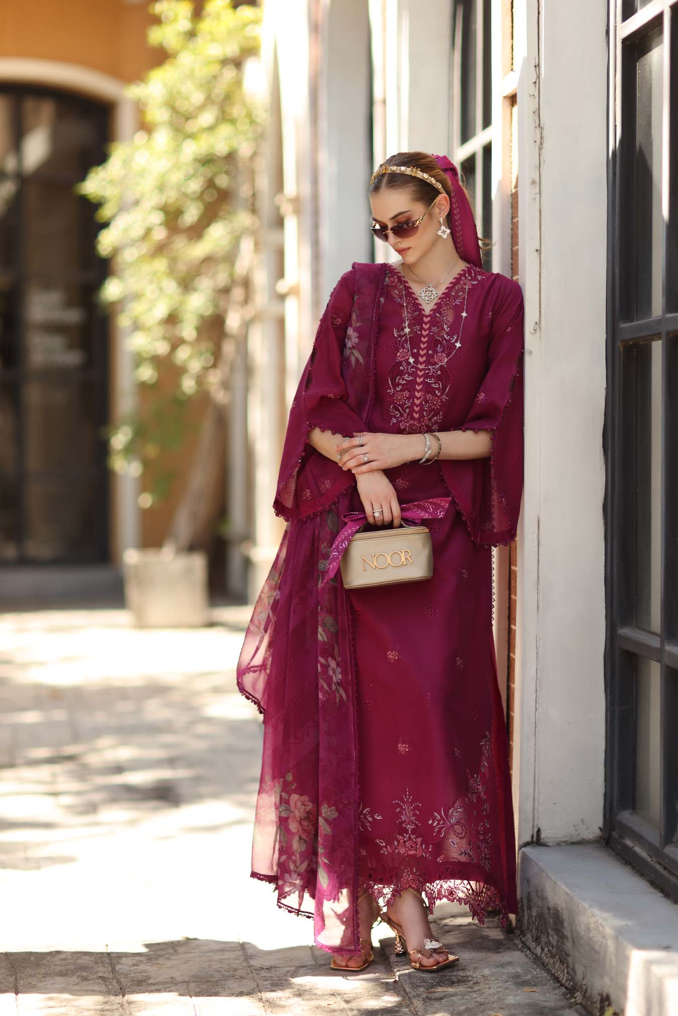 Noor by Saadia Asad | Eid Luxe Printkhaas 26 | D3 - A - Fushia Blush