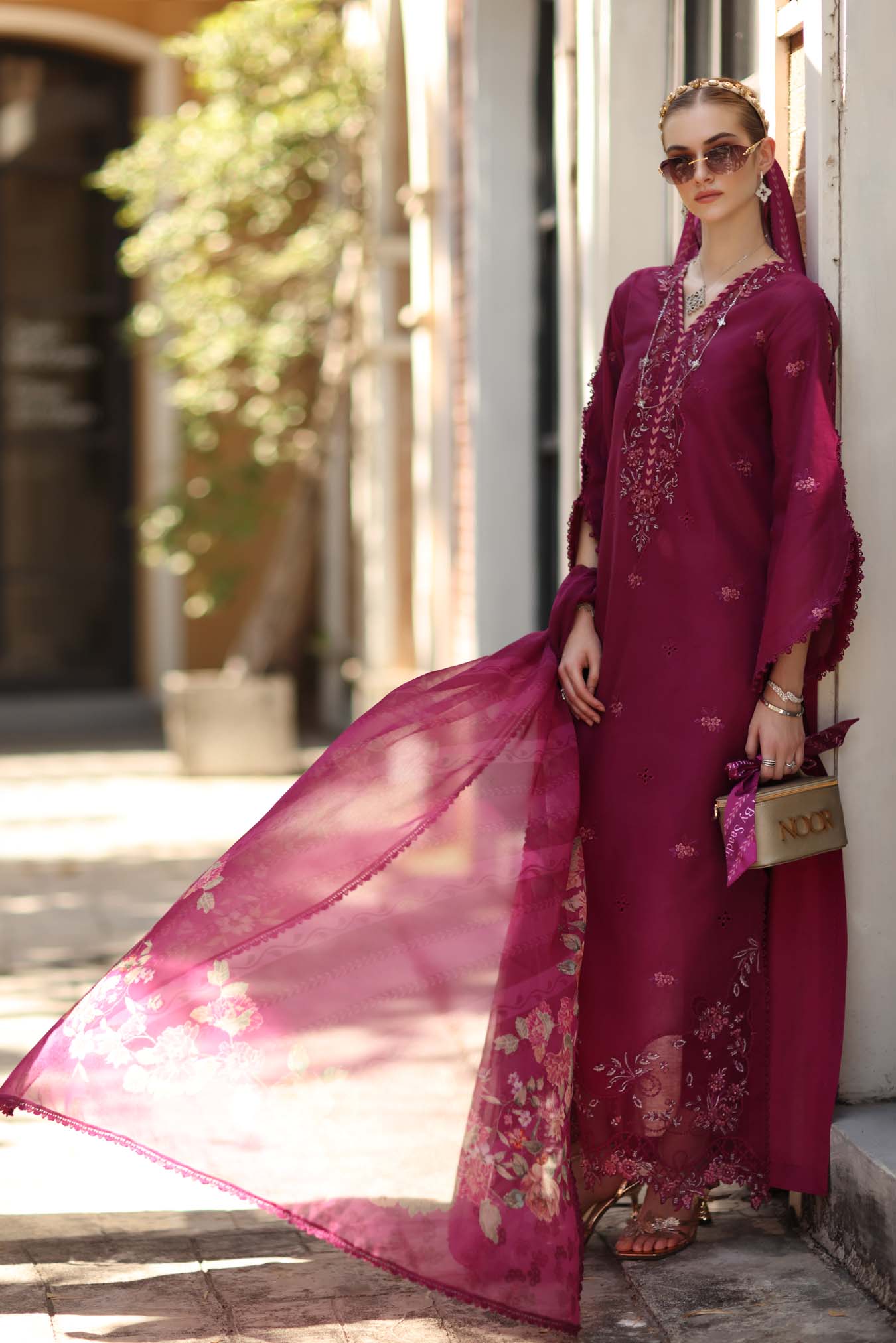 Noor by Saadia Asad | Eid Luxe Printkhaas 26 | D3 - A - Fushia Blush