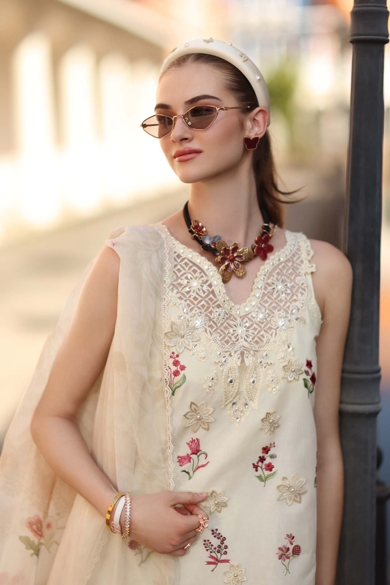Noor by Saadia Asad | Eid Luxe Printkhaas 26 | D8 - A - Vanilla Mist