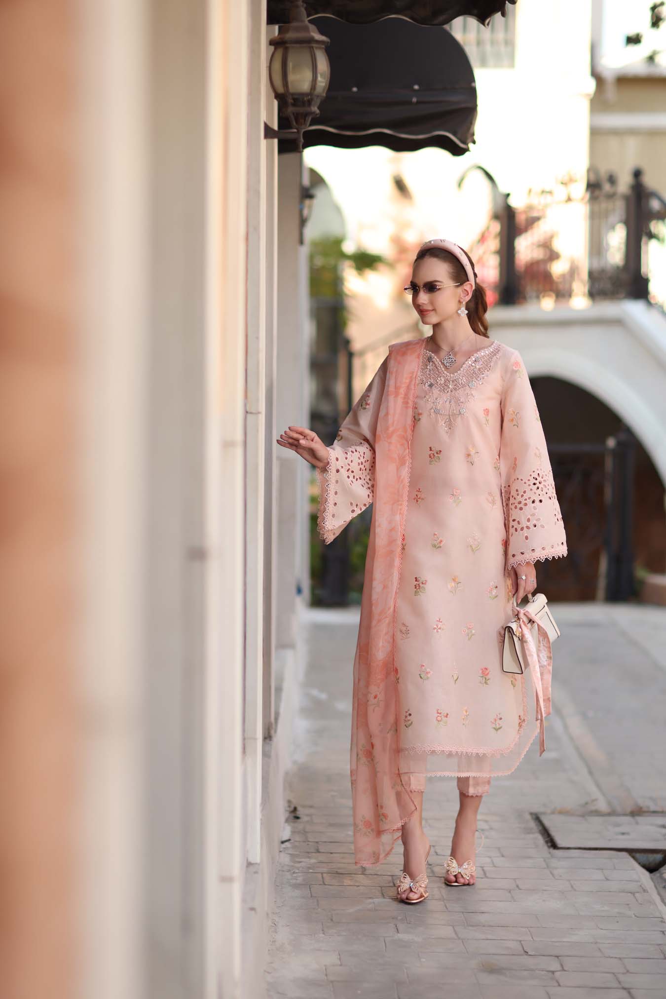 Noor by Saadia Asad | Eid Luxe Printkhaas 26 | D8 - B - Peach Blush