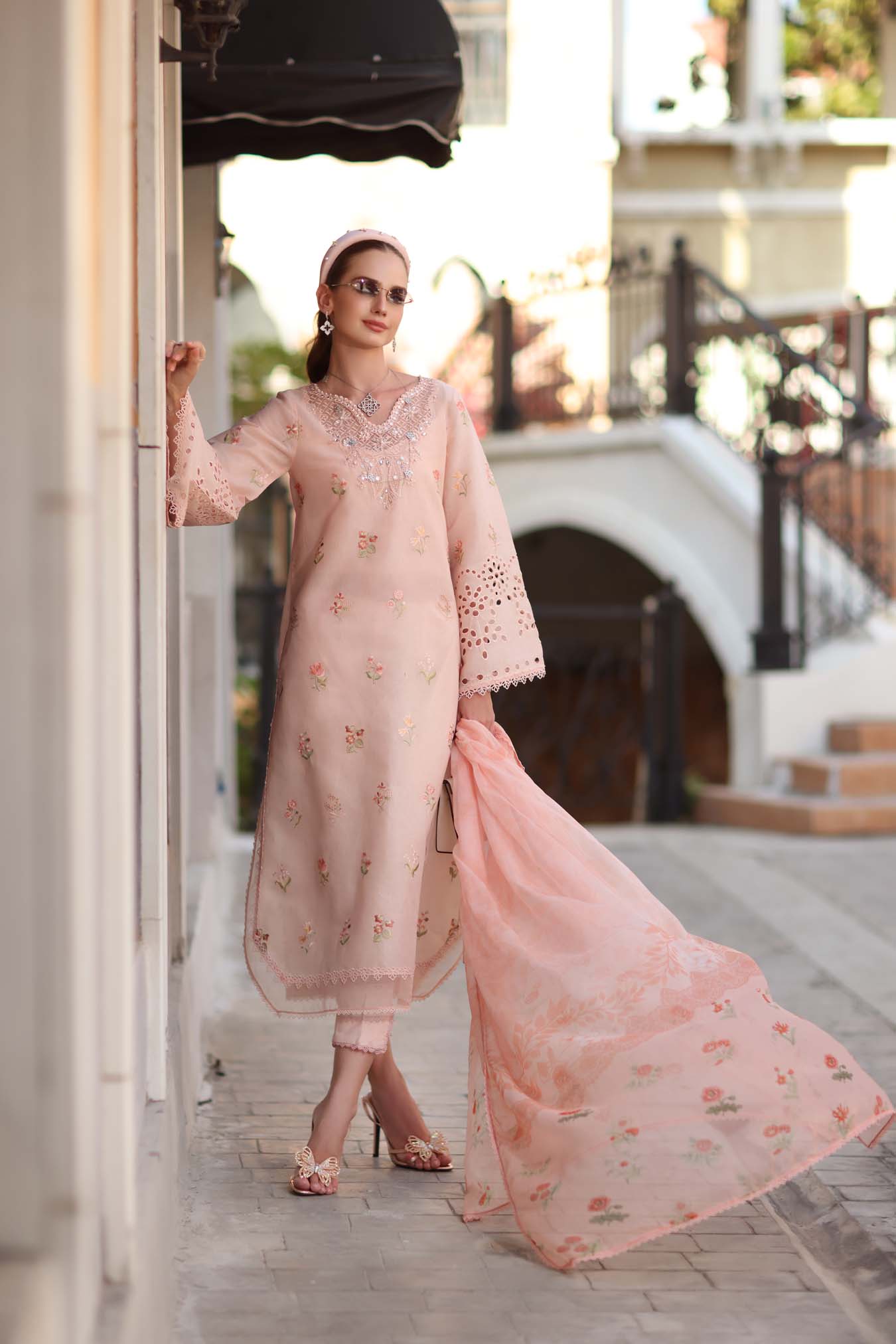 Noor by Saadia Asad | Eid Luxe Printkhaas 26 | D8 - B - Peach Blush