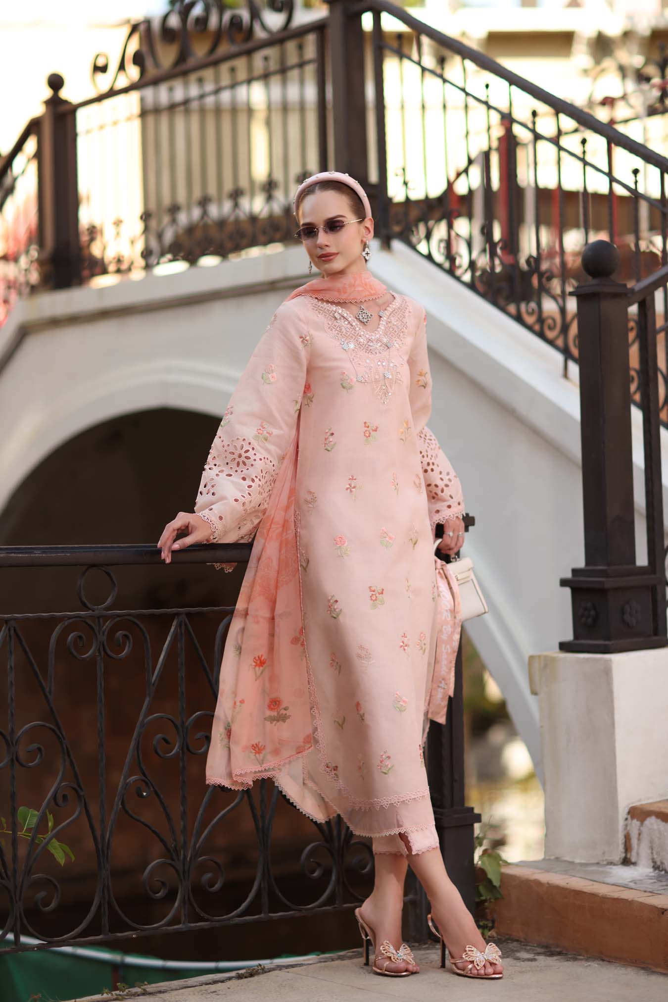 Noor by Saadia Asad | Eid Luxe Printkhaas 26 | D8 - B - Peach Blush
