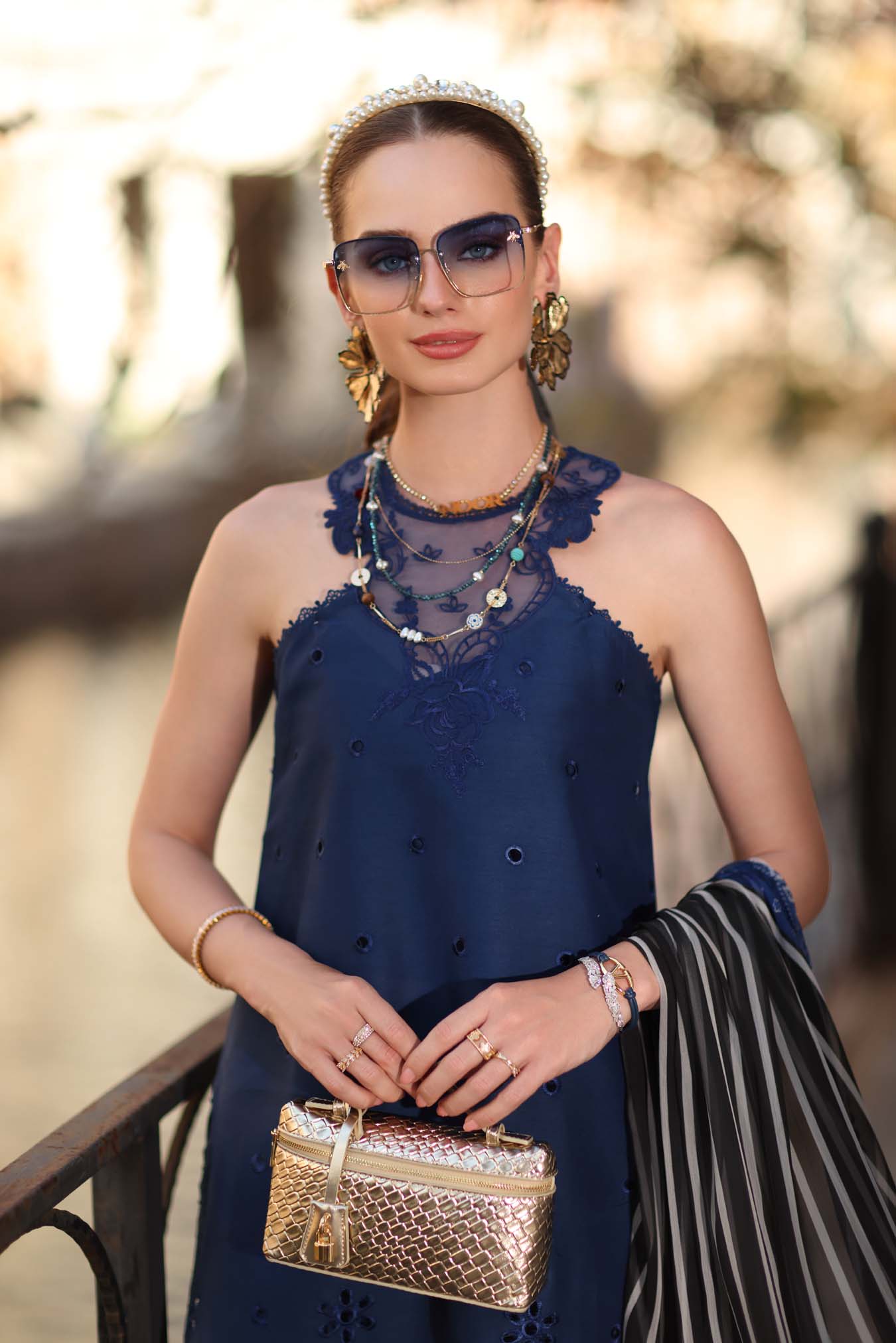 Noor by Saadia Asad | Eid Luxe Printkhaas 26 | D7 - B -Sapphire Blue