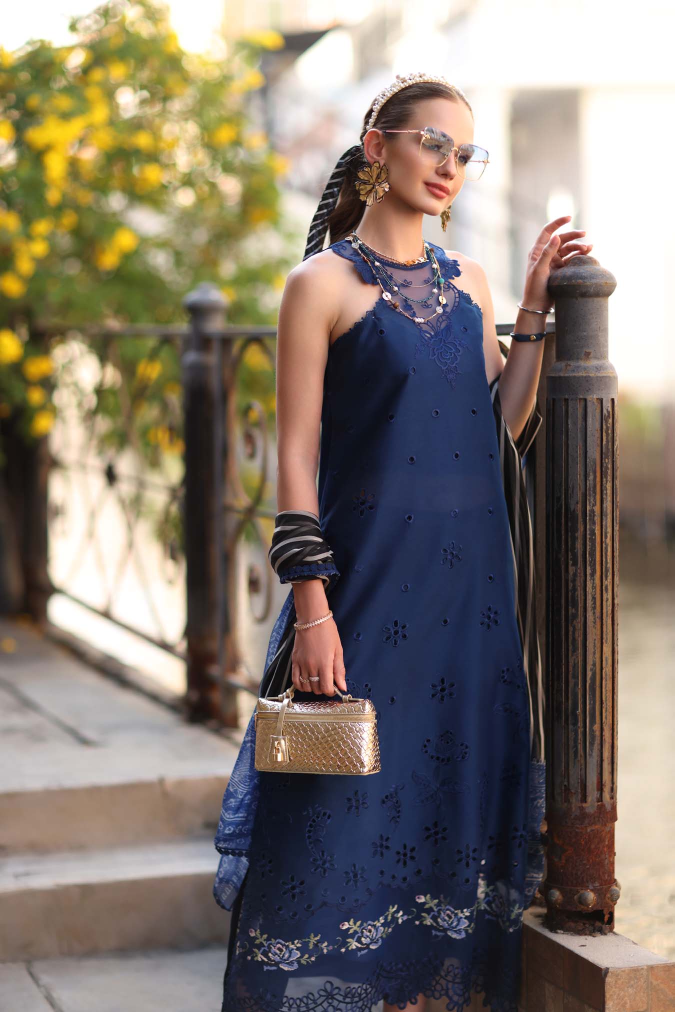 Noor by Saadia Asad | Eid Luxe Printkhaas 26 | D7 - B -Sapphire Blue