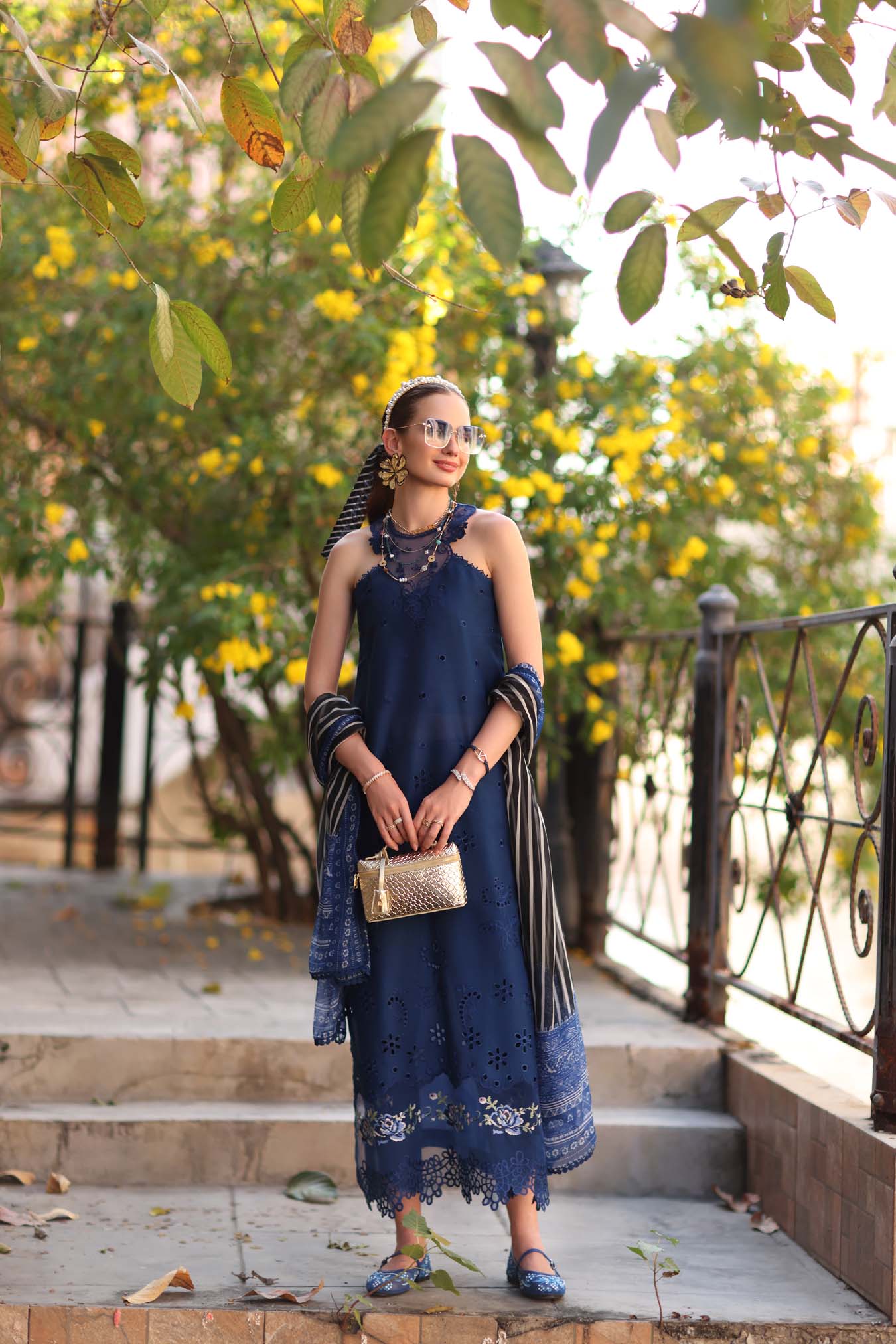 Noor by Saadia Asad | Eid Luxe Printkhaas 26 | D7 - B -Sapphire Blue