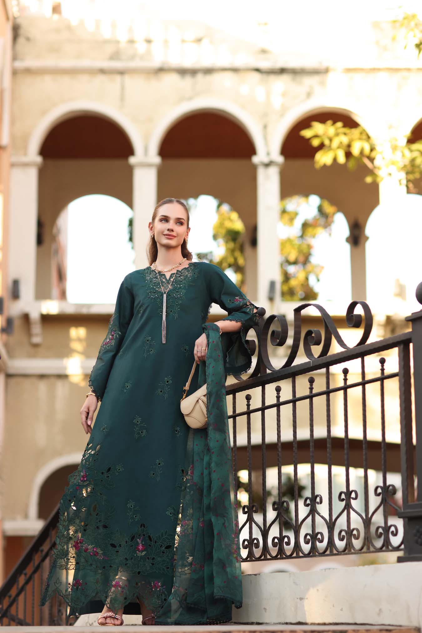 Noor by Saadia Asad | Eid Luxe Printkhaas 26 | D5 - A - Teal Grove