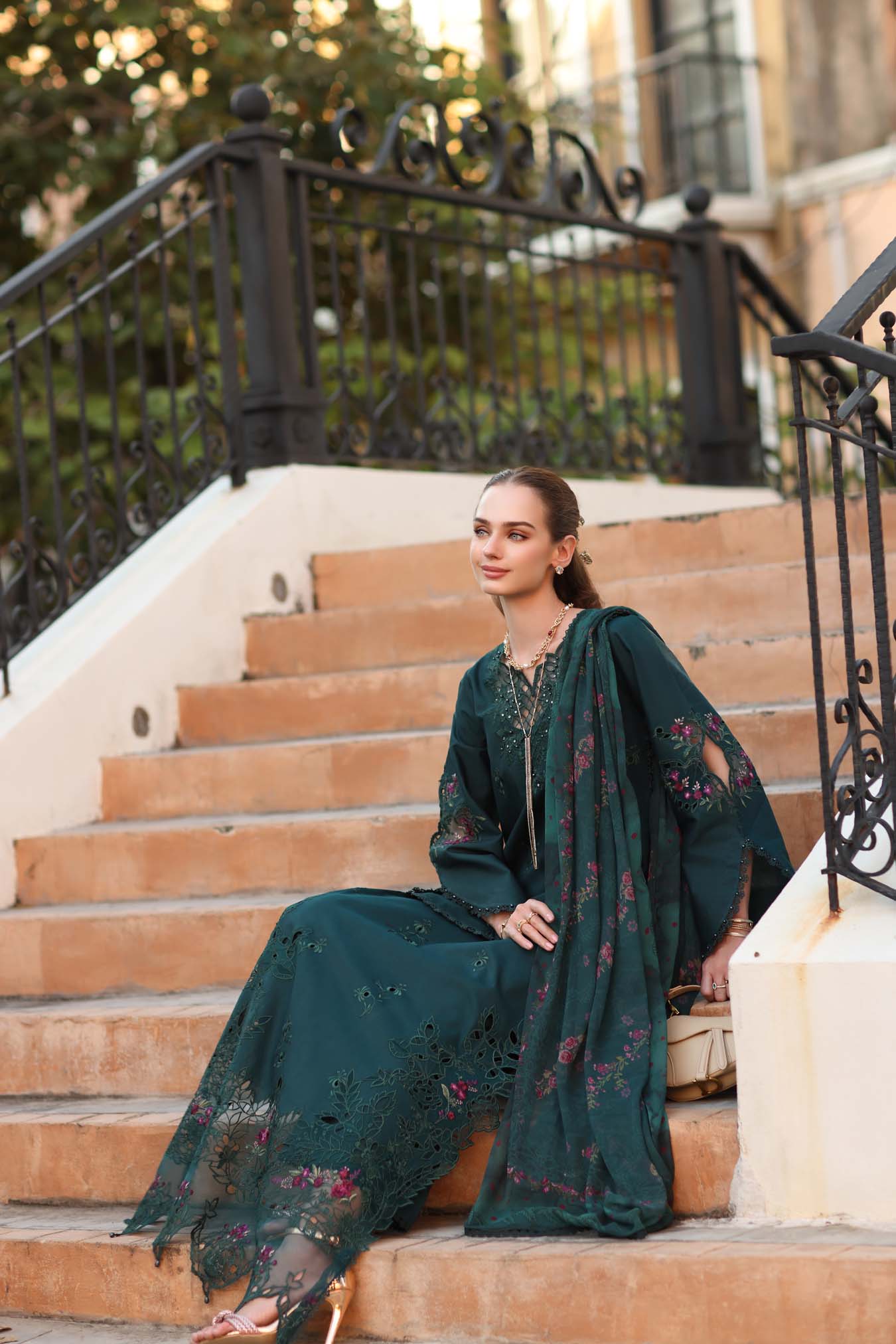 Noor by Saadia Asad | Eid Luxe Printkhaas 26 | D5 - A - Teal Grove