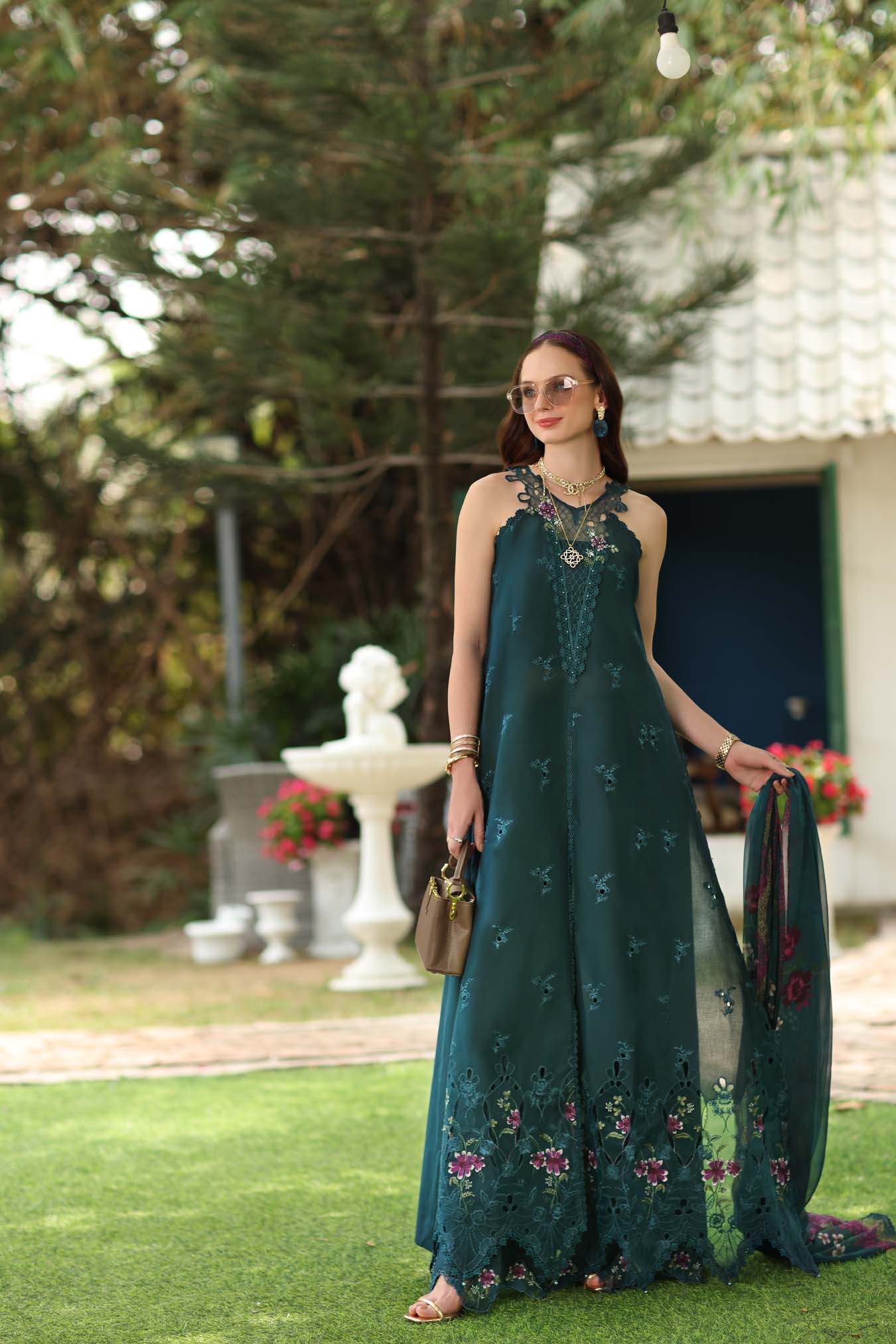 Noor by Saadia Asad | Noor Eid Printskhas 26 | D6 – Coblat Teal