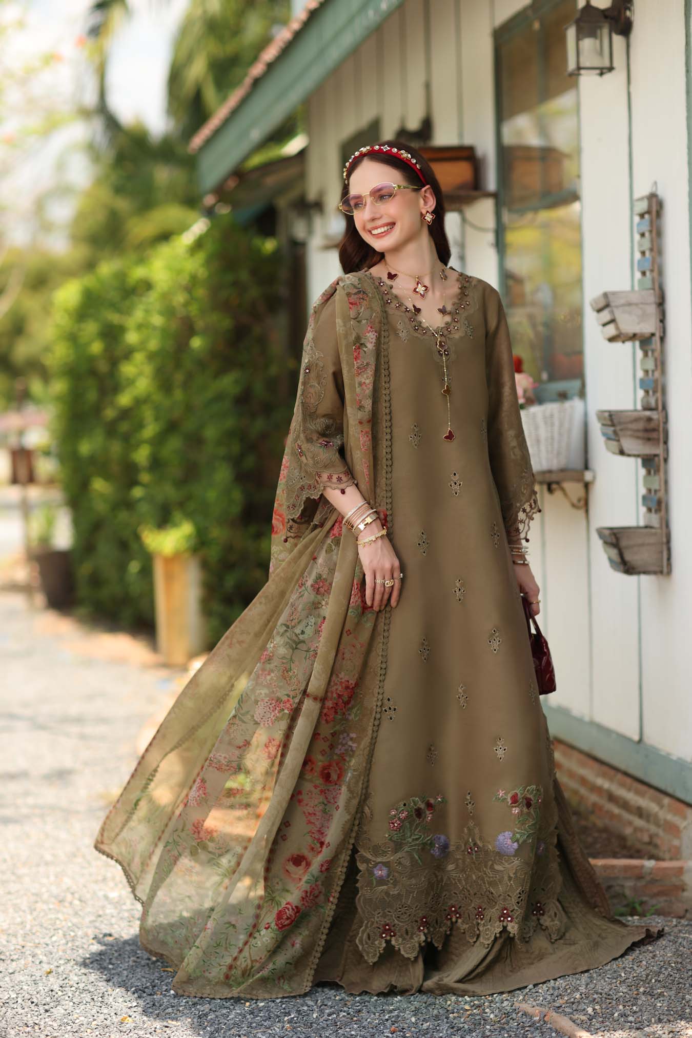 Noor by Saadia Asad | Noor Eid Printskhas 26 |D8 – Mocha Sienna