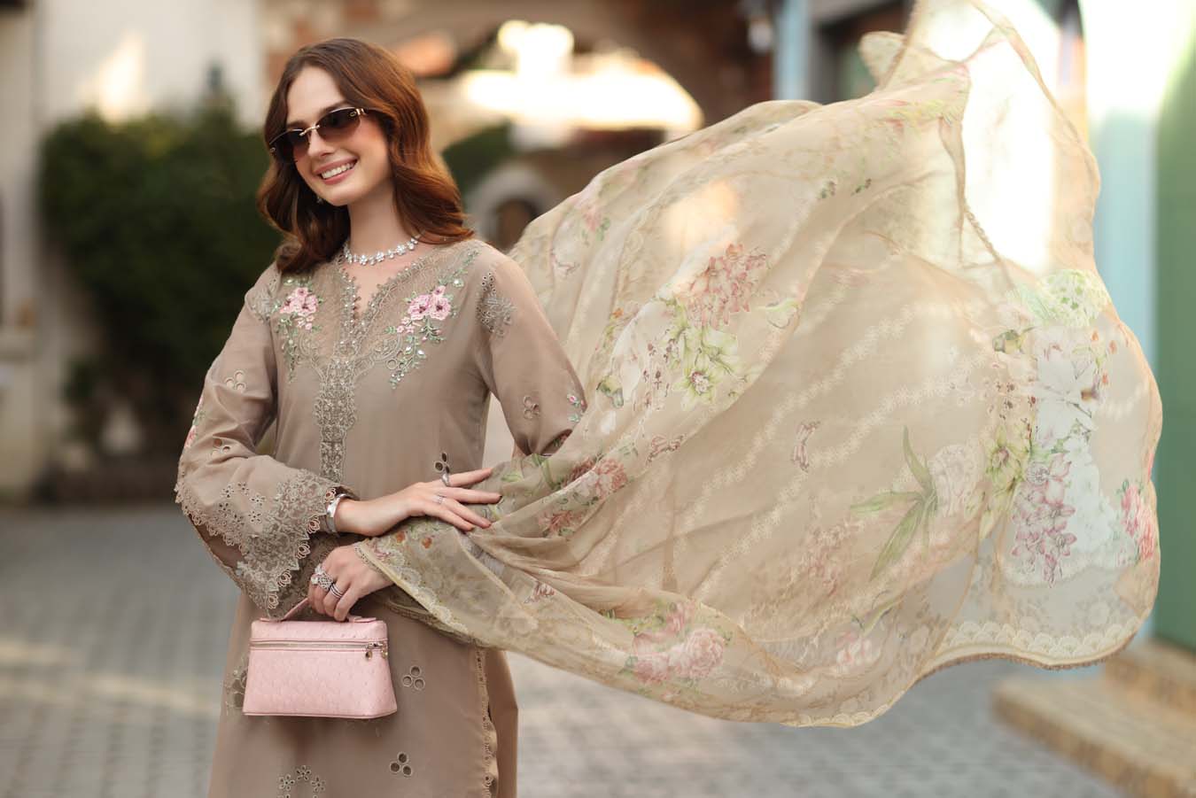 Noor by Saadia Asad | Luxe Chikankari 26 | D3 - B - Soft Mocha