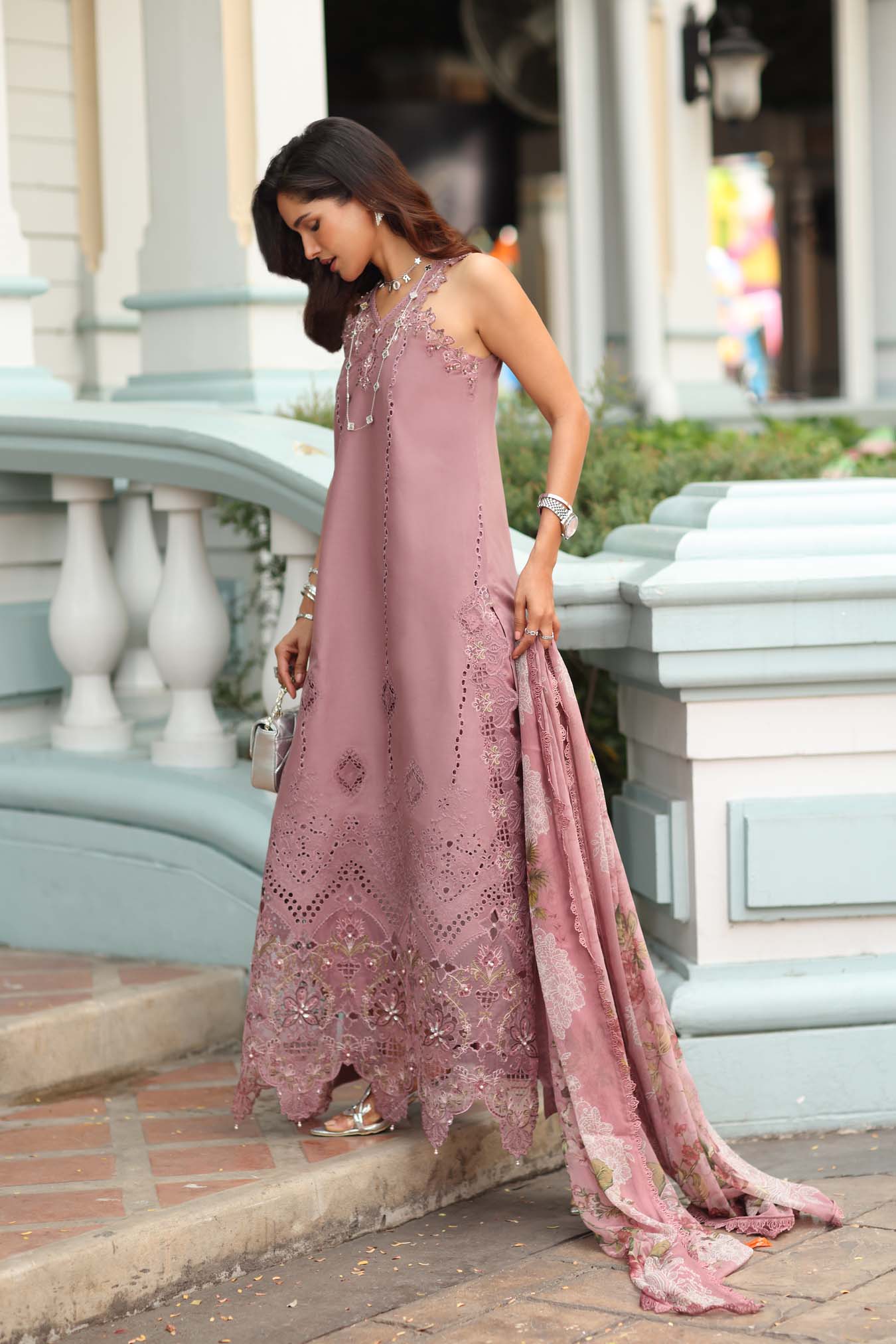 Noor by Saadia Asad | Eid Luxe Chikankari 26 | D8 - Rosewood Blush