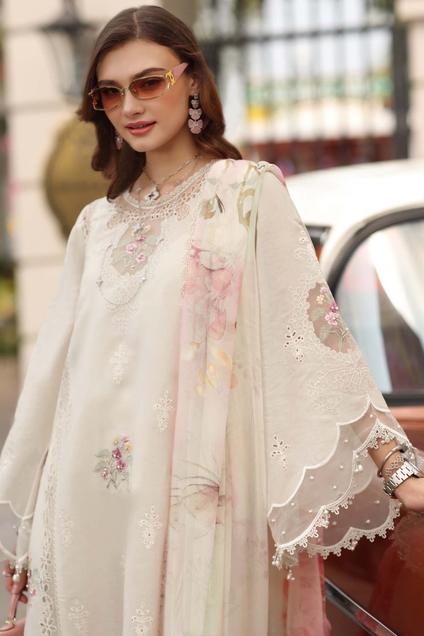Noor by Saadia Asad | Eid Luxe Chikankari 26 | D2 - Pearl Ivory