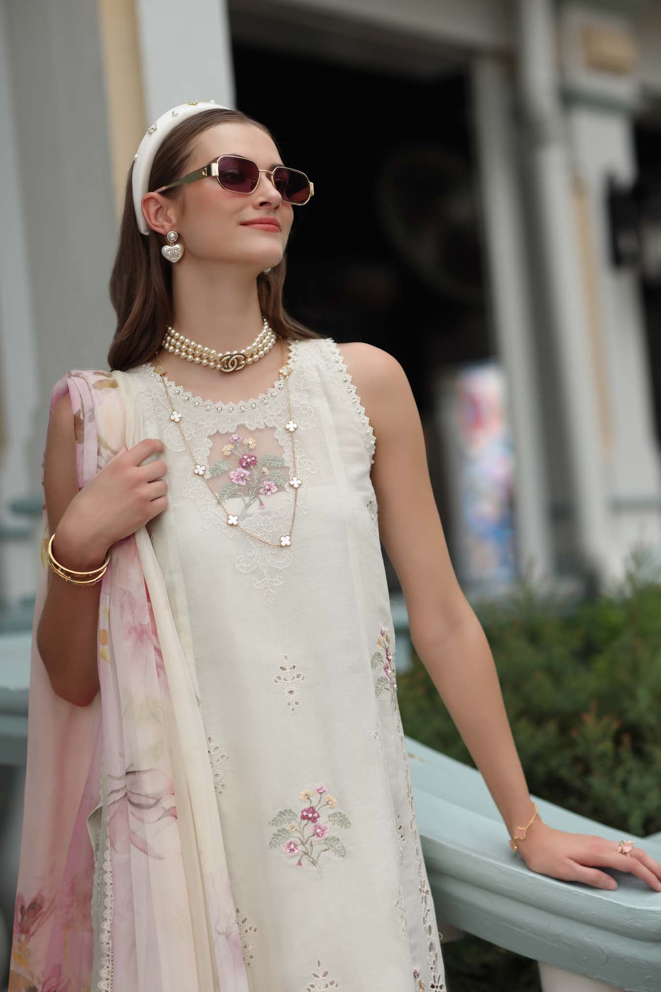 Noor by Saadia Asad | Eid Luxe Chikankari 26 | D2 - Pearl Ivory