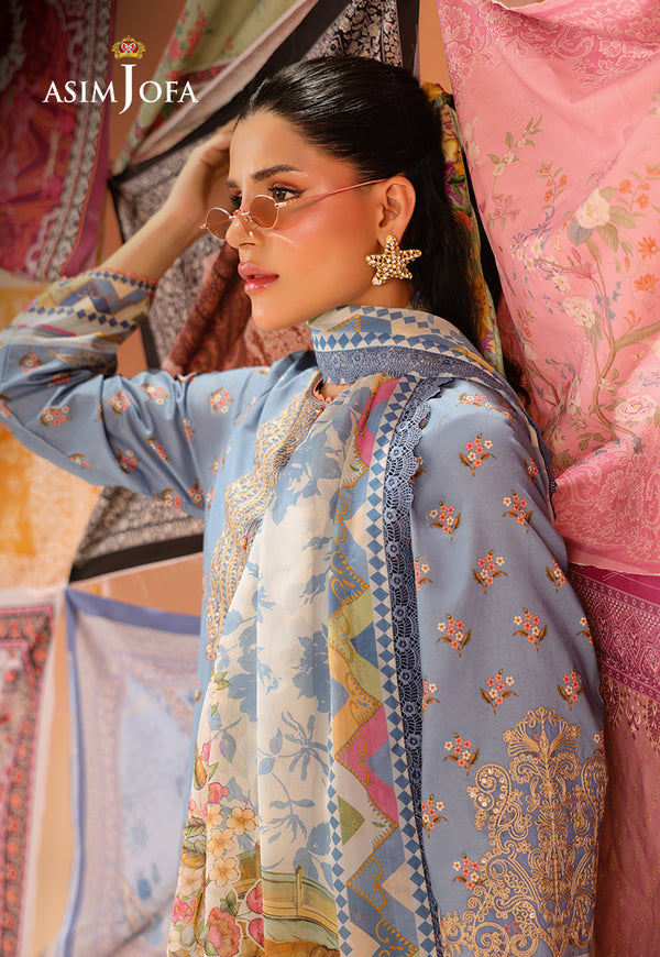 Asim Jofa | Summer Rhapsody | AJUBU-11 Printed Embroidered Lawn