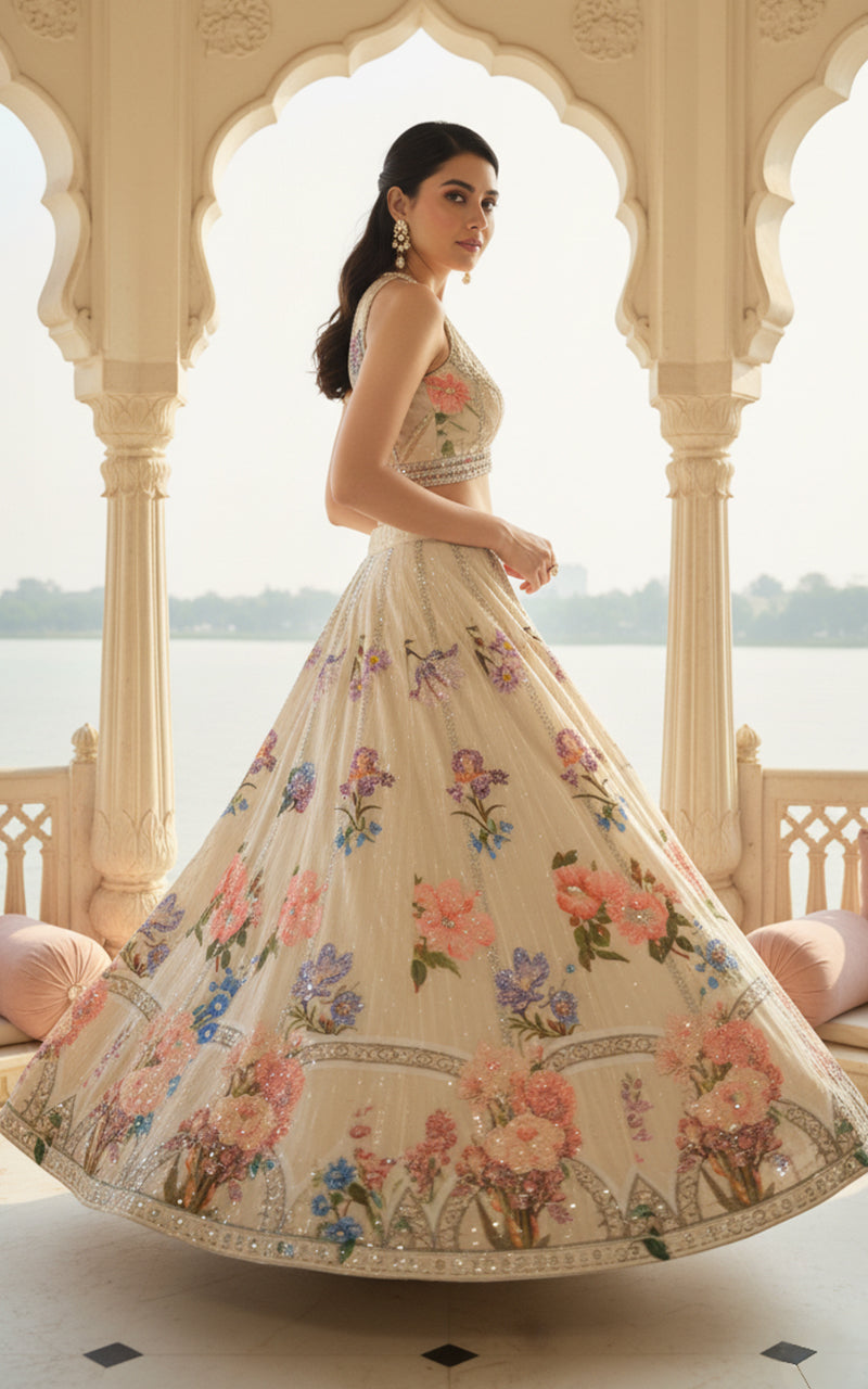 Threads and Motifs | Formal Outfits | Blouse With Printed Lehenga