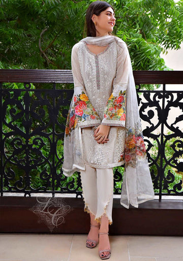 Layla Chatoor | Luxury Pret | Off White Gota Shirt