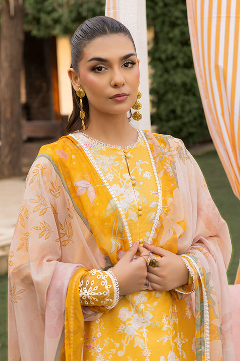 Saad Shaikh | Lawn 25 | Yellow - Amber Bloom