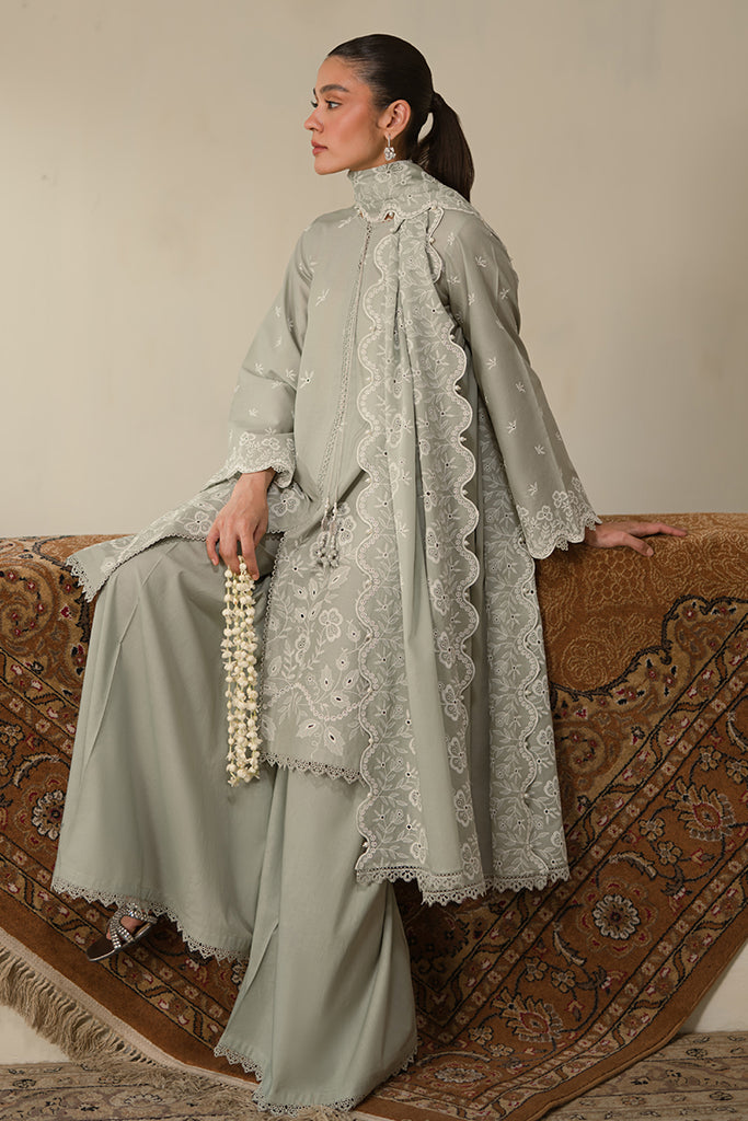 Cross Stitch | Chikankari Lawn 24 | SEA MIST