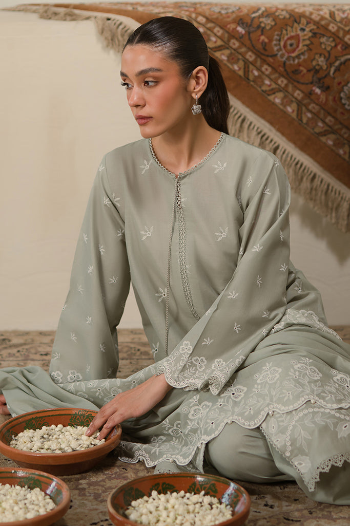 Cross Stitch | Chikankari Lawn 24 | SEA MIST