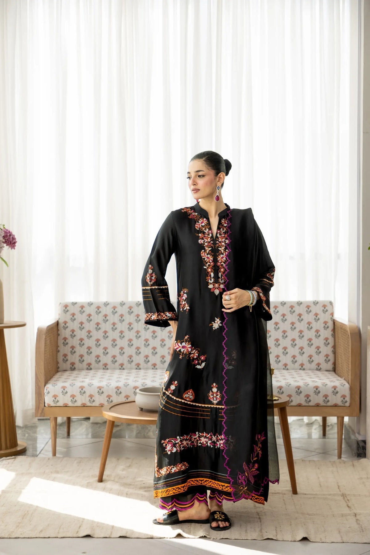 Wahaj M Khan | Sanam Luxe | Noir Sanam Kaftan
