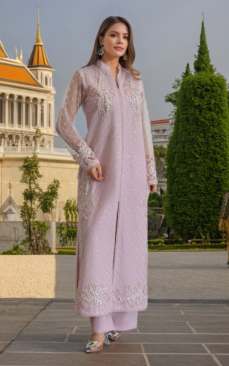Threads and Motifs | Formal Dresses 25 | Net Embroidered Jacket With Trouser