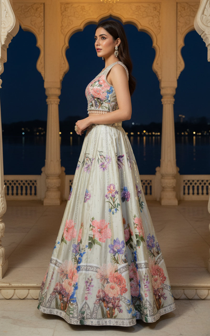 Threads and Motifs | Formal Outfits | Blouse With Printed Lehenga