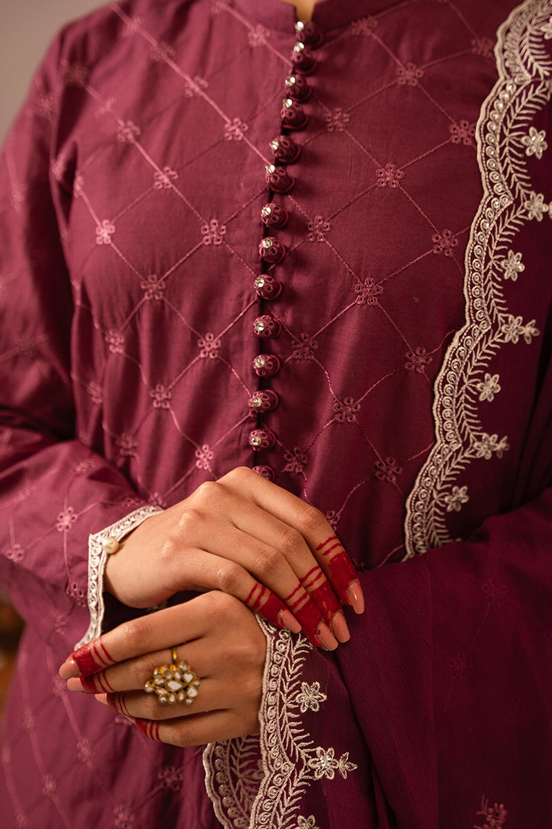 Cross Stitch | Mahiri Embroidered Lawn 24 | VIOLET QUARTZ
