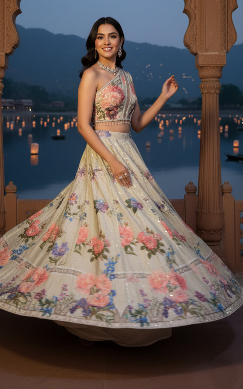 Threads and Motifs | Formal Outfits | Blouse With Printed Lehenga