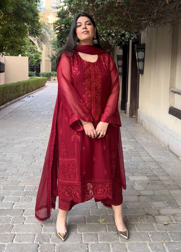 Sahane | Luxury Lawn and Formal Dresses | SAH-1011 Scarlet - Ella Formals
