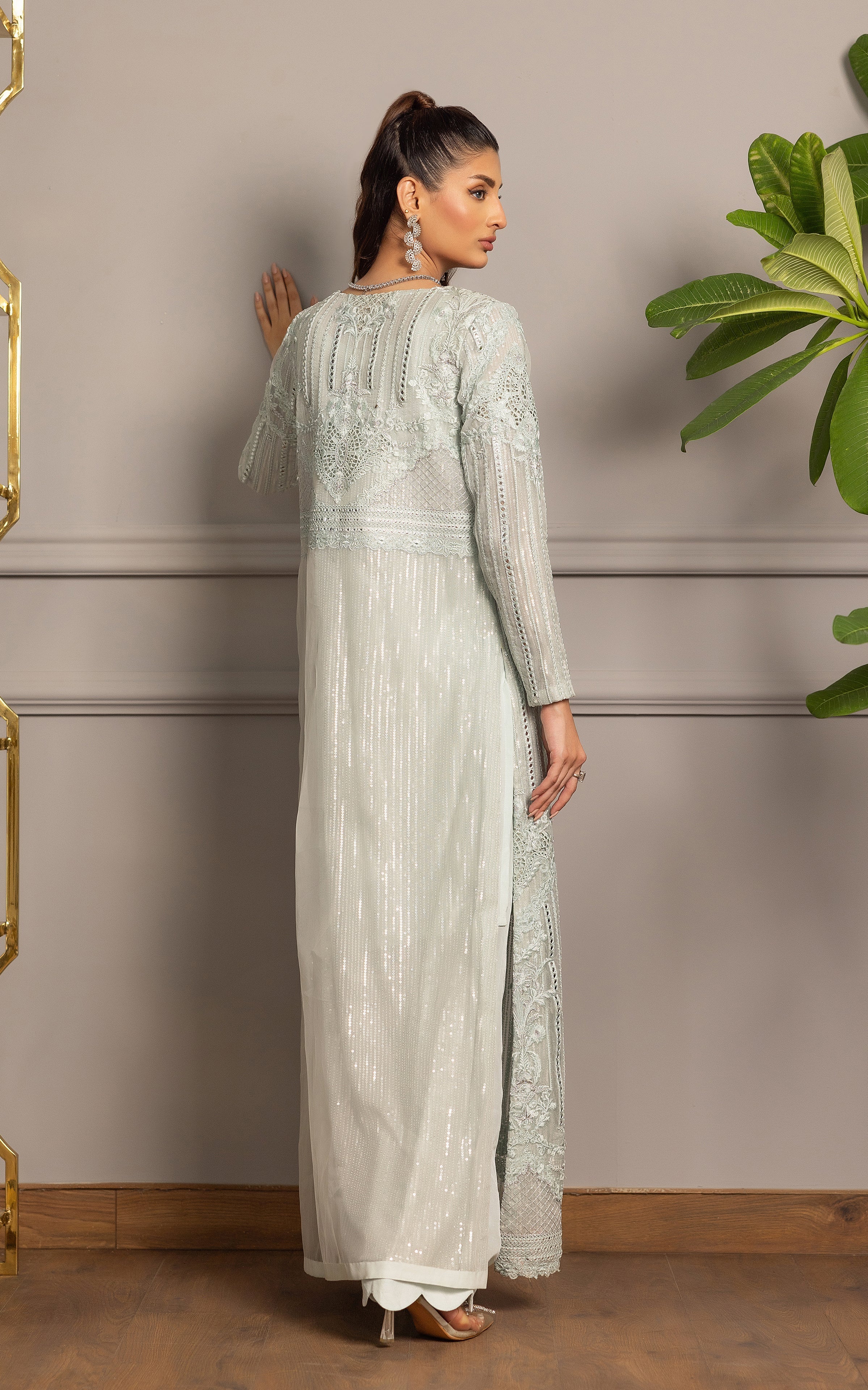 Threads and Motifs | Formal Dresses 25 | Organza Embroidered Jacket With Inner