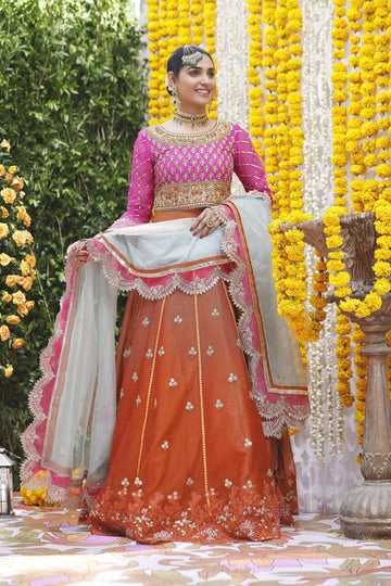 Wahajmbegum | Mehrunnisa Wedding Formals | MAGENTA LEHNGA CHOLI