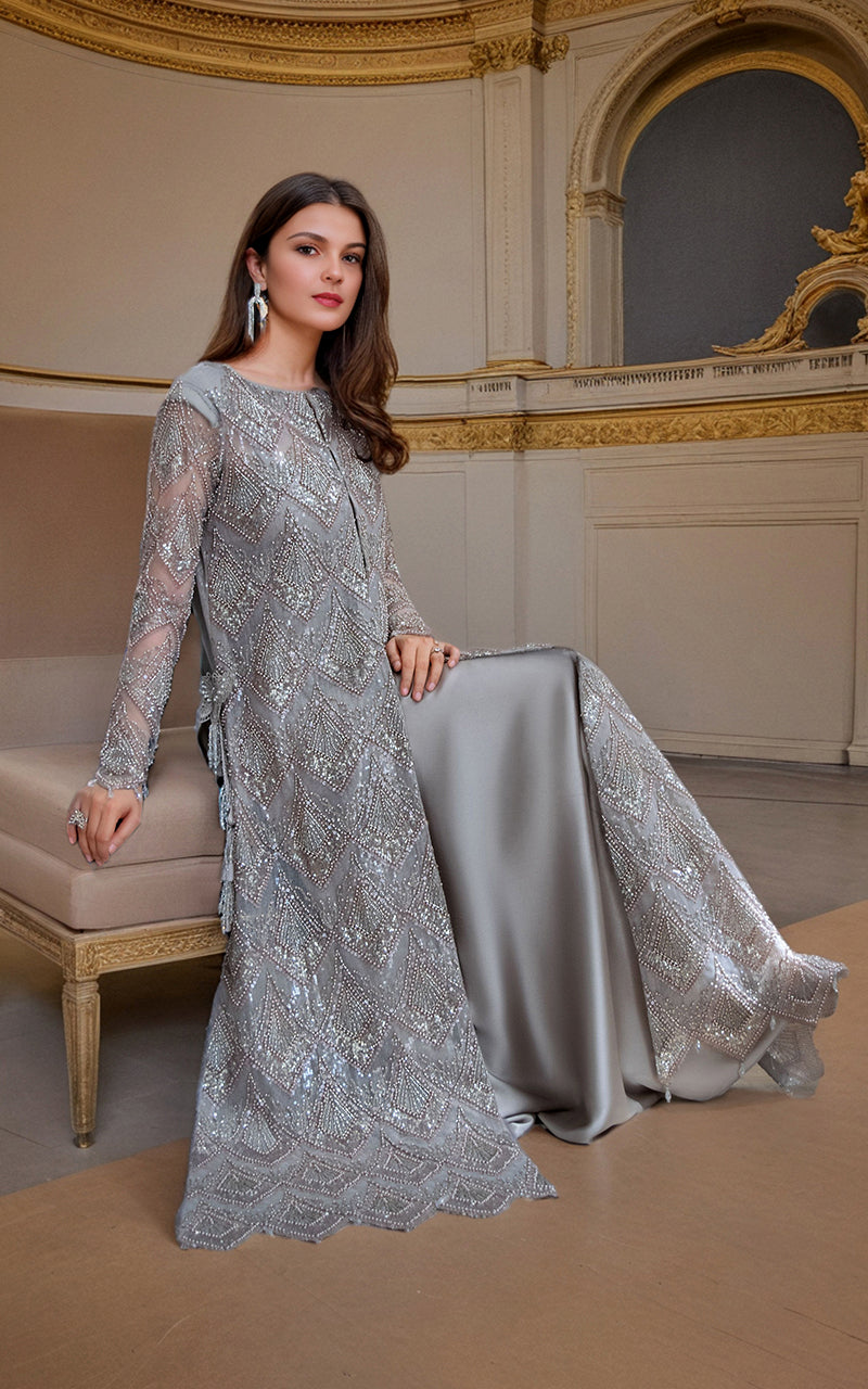 Threads and Motifs | Formal Dresses 25 | Net Embroidered Jacket with Skirt