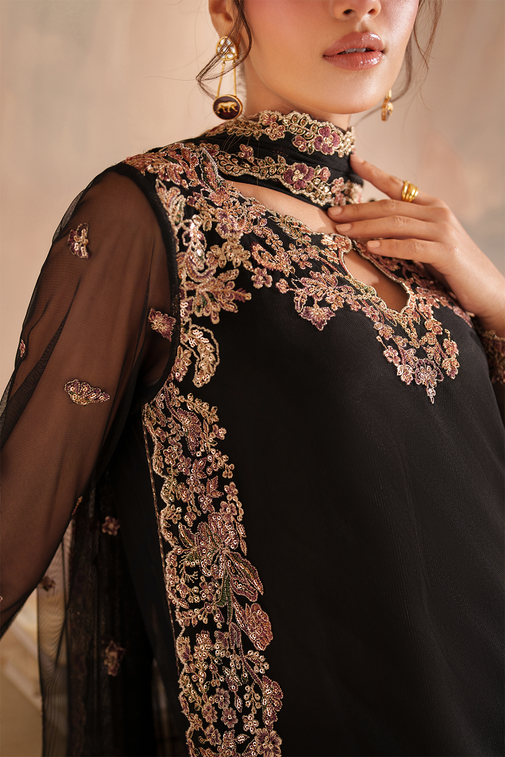 Iznik I Festive Formal I CC-77 Embroidered Net