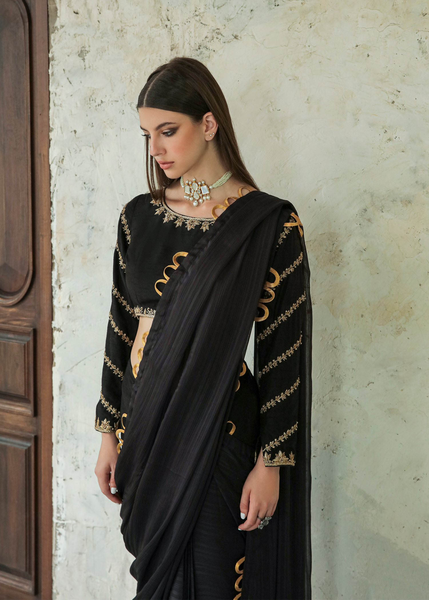 Purple Haze Pret Studio | Apsara Formals | Black Saree Pants