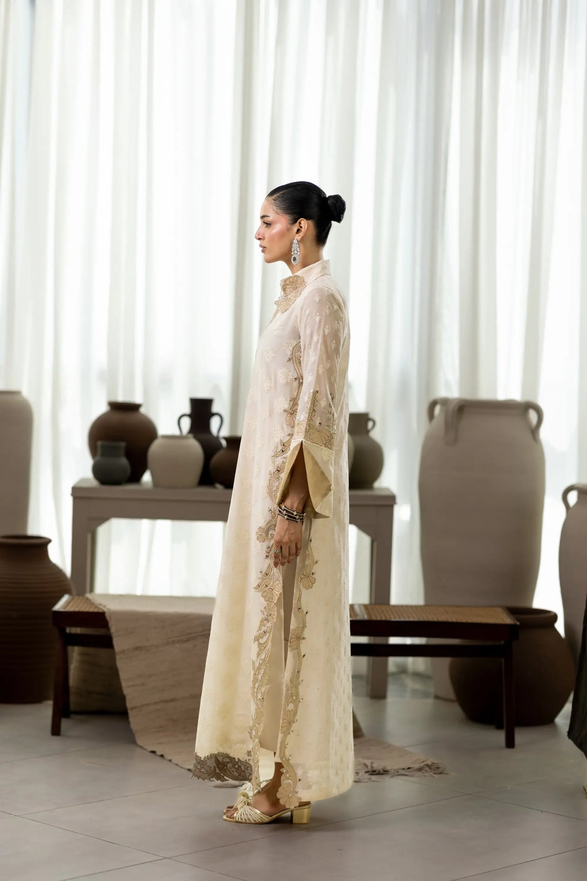 Wahaj M Khan | Sanam Luxe | Ivory Sanam Kaftan