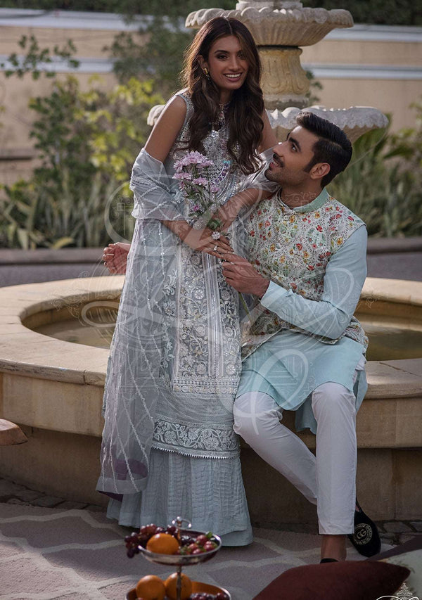 Layla Chatoor | Luxury Pret | Blue Chikankari